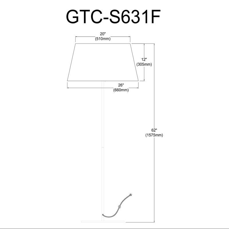 Lampe sur pied carrée 1 lumière Gretchen - abat-jour blanc, Blanc mat