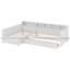 Lit de jour simple pour 2 personnes, structure de lit en L avec rangement 3 tiroirs, bibliothèque-389644725