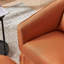 Fauteuil demi-tonneau pivotant en lin avec repose-pieds-733757785