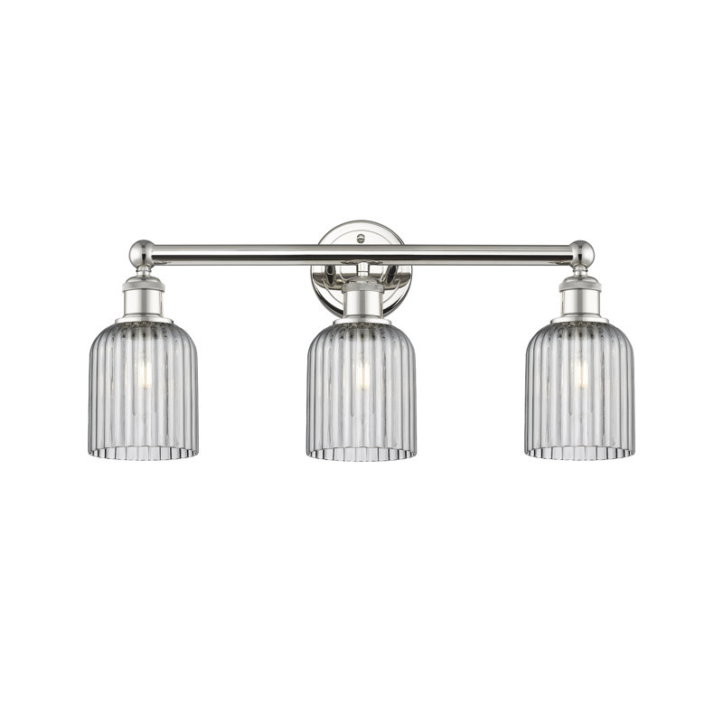 Abat-jour de salle de bain 3 lumières Edison Northgate, Nickel poli, Gris fumée