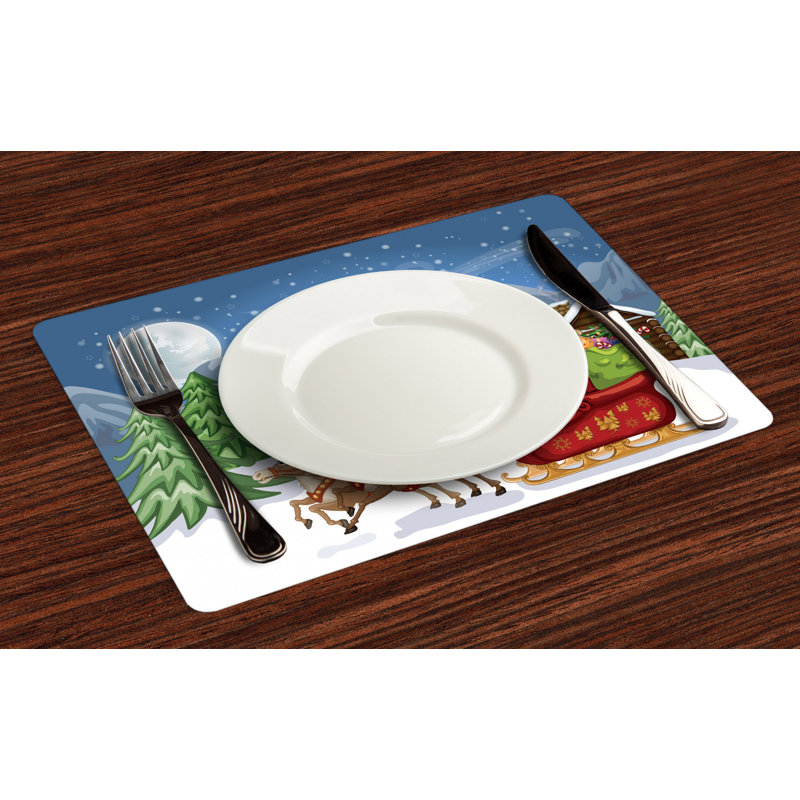 Stacie Christmas Snowdrift Reindeers Placemat