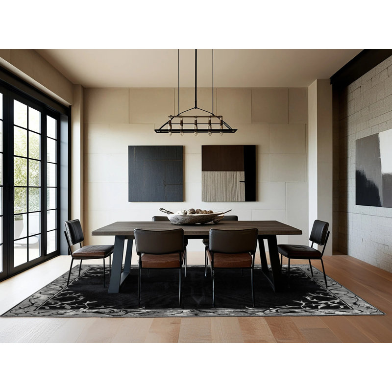 Silver Petal Rug, Square 4'