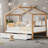 House Bed With Two Drawers And Four Bookshelves For Children's Rooms, Offering Storage And A Space For Imagination-1321736524