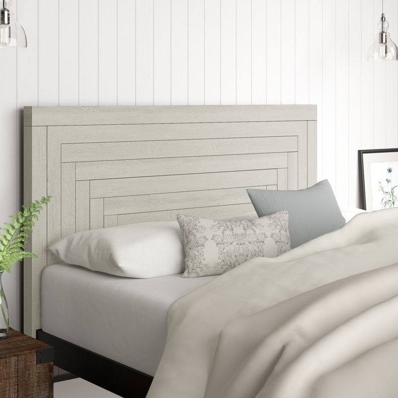 Bettee Solid Wood Headboard, Queen, Gray