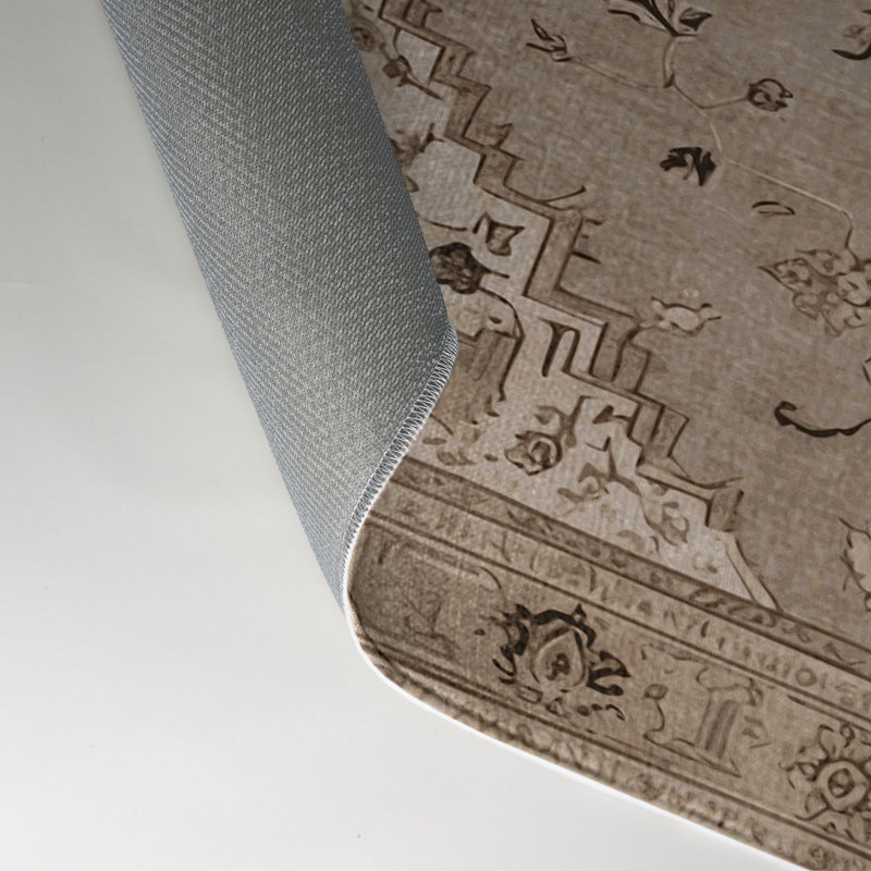 Tapis gris d'intérieur et d'extérieur Tabriz, Rectangle 5 pi x 7 pi