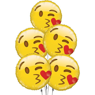 The Holiday Aisle® - Émoticône pour la Saint-Valentin embrassant un cœur en forme de ballon en métal 18 pouces 5 / pqt