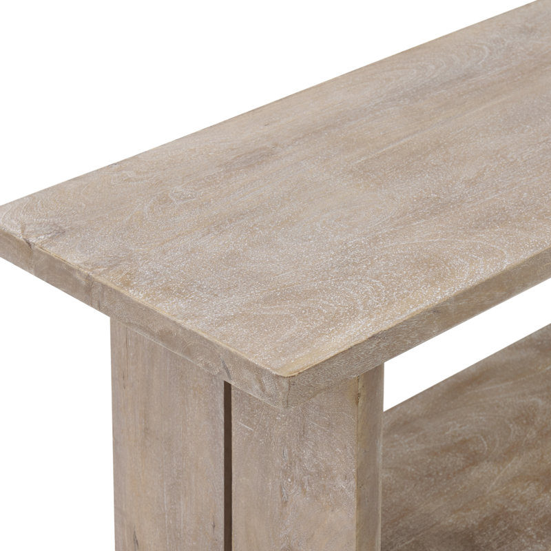 40" Driftwood Mango Wood Storage Bench