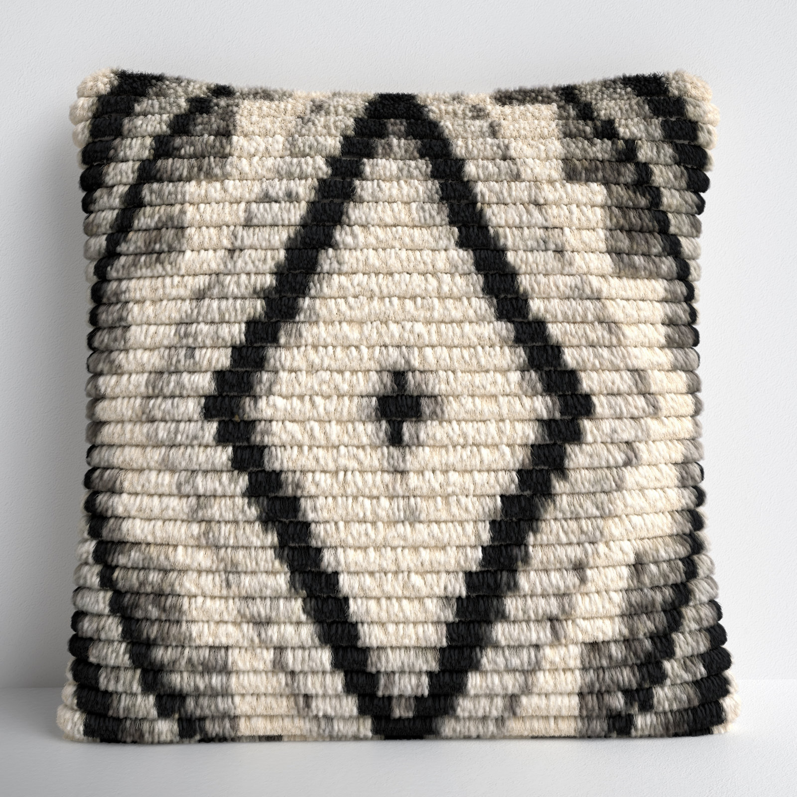 Cyan Geometric Wool Throw Pillow, 18" x 18", Pillow Cover Only - No Insert