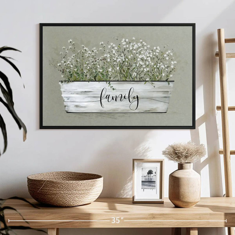 Plaque murale Bouquet Of Grace, 25 po x 17 po, Cadre flottant noir
