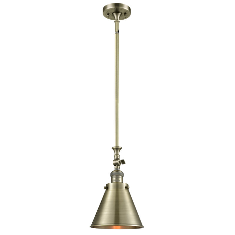 Luminaire suspendu conique à 1 lumière Donovan, Laiton antique, Laiton antique