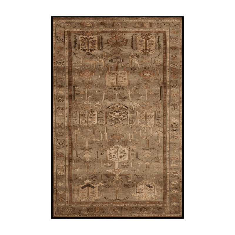 Tapis brun turc lavable à la machine, Rectangulaire 8 pi x 12 pi