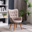 Fauteuil en velours soyeux brun chocolat foncé - Pieds en bois massif, dossier de couleur confort, fabrication-2066676181