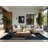 Soft Plush Everitt Hanukkah Modern & Contemporary Abstract Area Rug in Gray – Navy Binding-1082464278