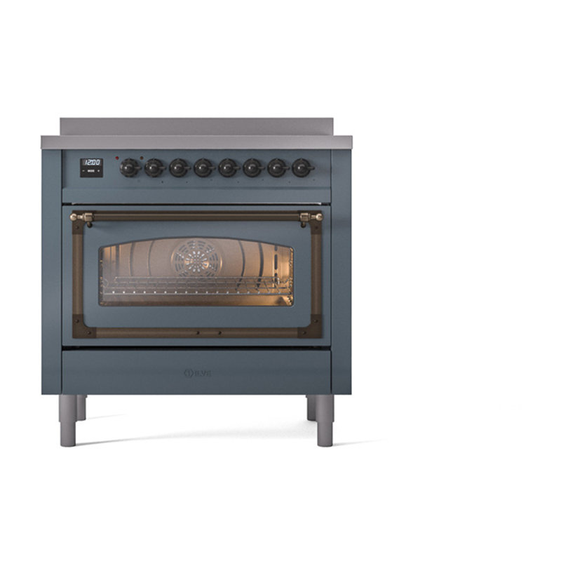 ILVE Nostalgie II Noblesse 36 po à induction, Gris-bleu / bronze