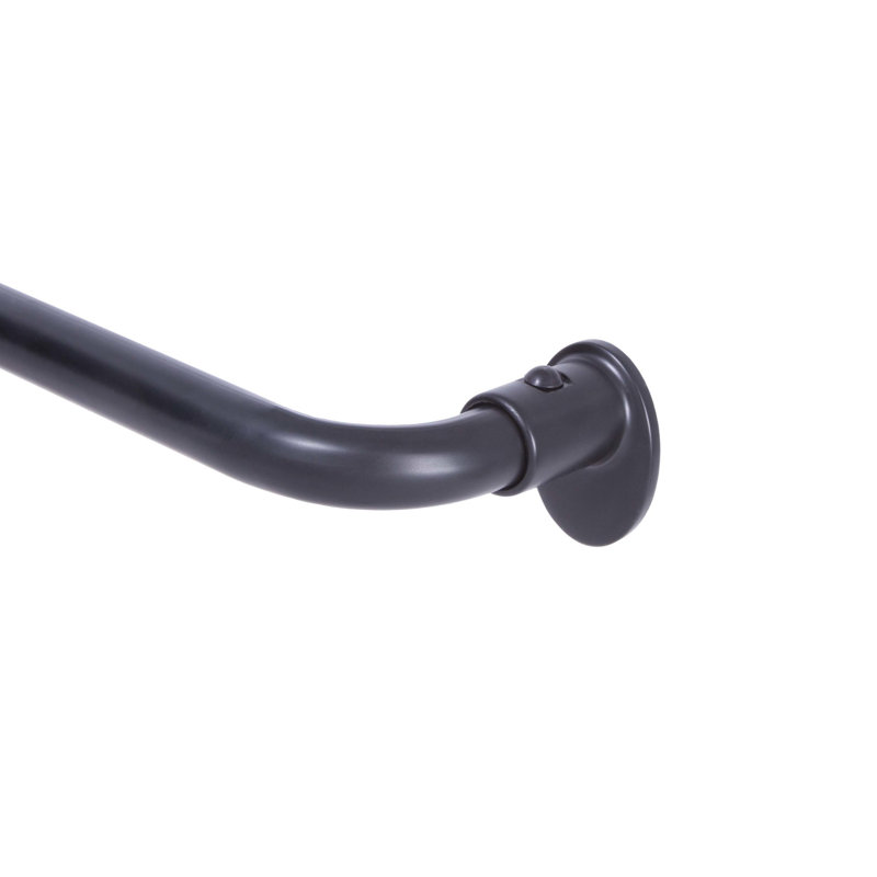 Room-Darkening Steel Adjustable Single Curtain Rod, 28" - 48", Black