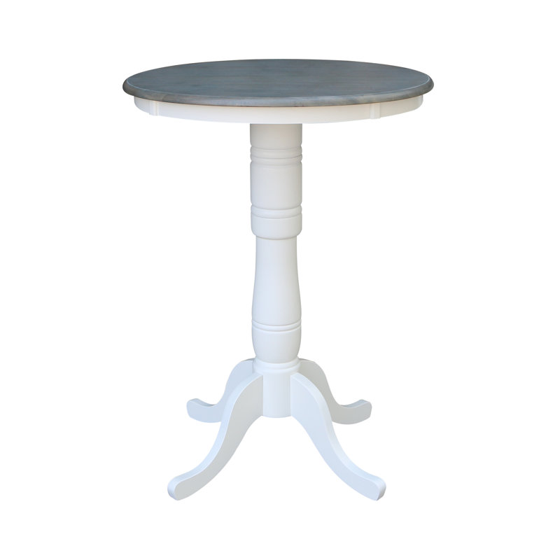 Mosteller Solid Wood Dining Table, White/Heather Gray, 42" H x 30" W x 30" D
