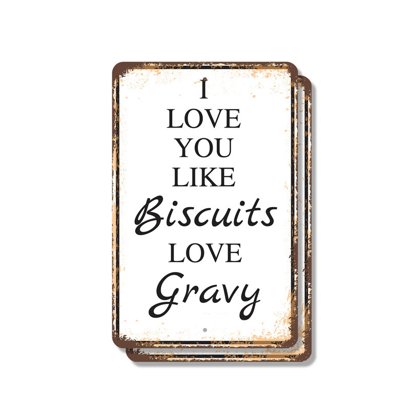 «I Love You Like Biscuits Love Gravy» (ensemble de 2) 8 po x 12 po