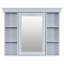 Armoire de rangement murale bleue pour la salle de bain - Intimité dissimulée, 6 tablettes ouvertes, construction 35 po x 28 po avec finition luxueuse réglable et miroir, spacieuse-1799722696
