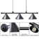 Eckelman 3 - Light Black Pool Table Lights Pendant
