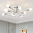 Dushka 8-Light 30.12'' Dimmable Sputnik Sphere  Modern Linear Chandelier Semi Flush Mount Ceiling Fixture-112036874