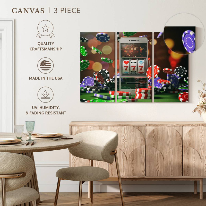 Virtual Slot Machine, 24" H x 38" W