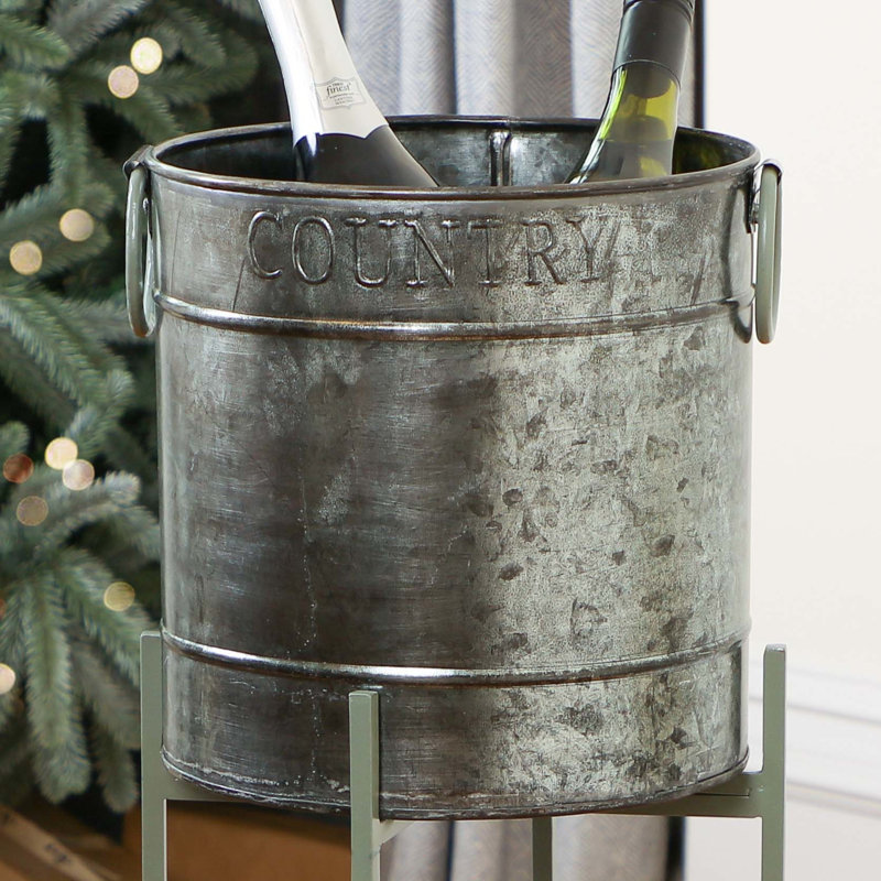 Burnell Banded Bucket Stand, Grey/Green