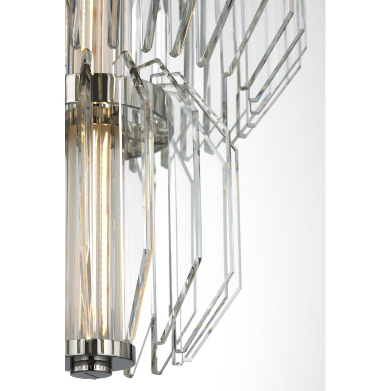 Waterford Killarney 19" Layered Entry Chandelier with Clear Crystal, Polished Nickel