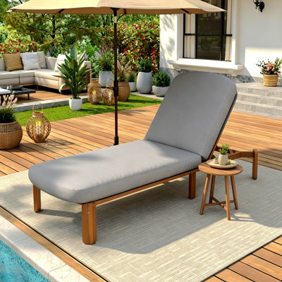 Outdoor Chaise Lounge Adjustable Patio Chaise Outdoor Reclining Chair Pool Lounge Chair With Adjustable Backrest For Patio, Poolside Or Beach, Grey