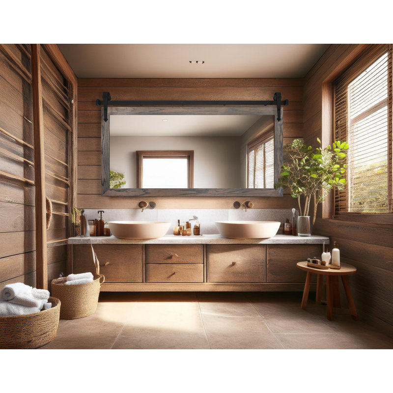 Miroir Manoil, 33 po x 48 po, Gris carbone