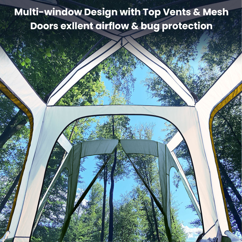 Suv Tent For Camping,6-Person Car Camping Tent, Easy Set Up Tent With Porch And Storage Bag, Green/Clear