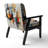 Mid-Century Accent Chair, Colorful Abstract Upholstered Armchair - Colorful Mid Century Abstract Fusion I-112840671-122510969