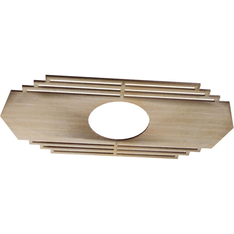 Médaillon de plafond en bois Chrysler, Bouleau, H 15 po x l 30 po x P 0,38 po