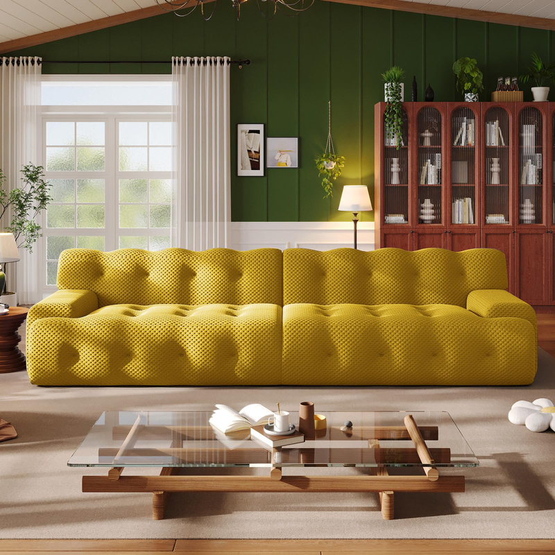 Canapé modulaire rembourré 118 pièces 2 pièces pour salon 118 po, Jaune