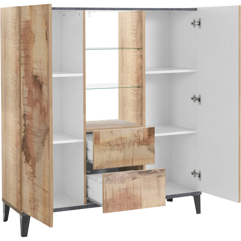 Avaan 120cm Sideboard, Maple Pereira/Slate