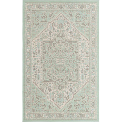 Tapis traditionnel Marciel couleur mousse