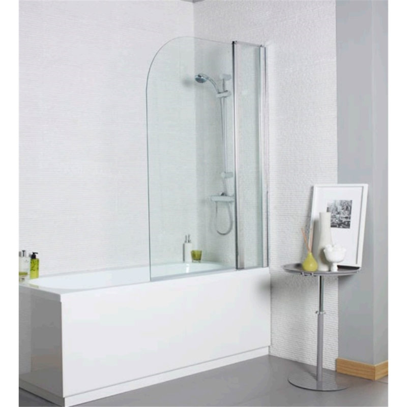 Clifton 100mm 1000mm W x 1435mm H Pivot Semi-Frameless Tub Door with Glass