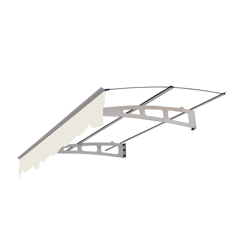 Door Window Awning 5934W, Solid Polycarbonate Construction, Rust- Brackets, Wind & Rain Defense, Modern Outdoor Accessory Heavy Snow Load 5934W - Roof, Stainless Steel Mounting