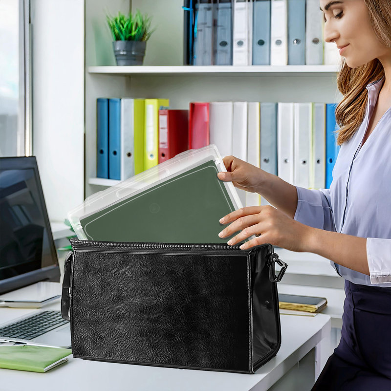 Sorbus Hanging File Organizer Bin Clear Plastic Stackable for Document Storage - Single Piece, Wide