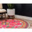Tapis géométrique rose / jaune Beverley-933638080