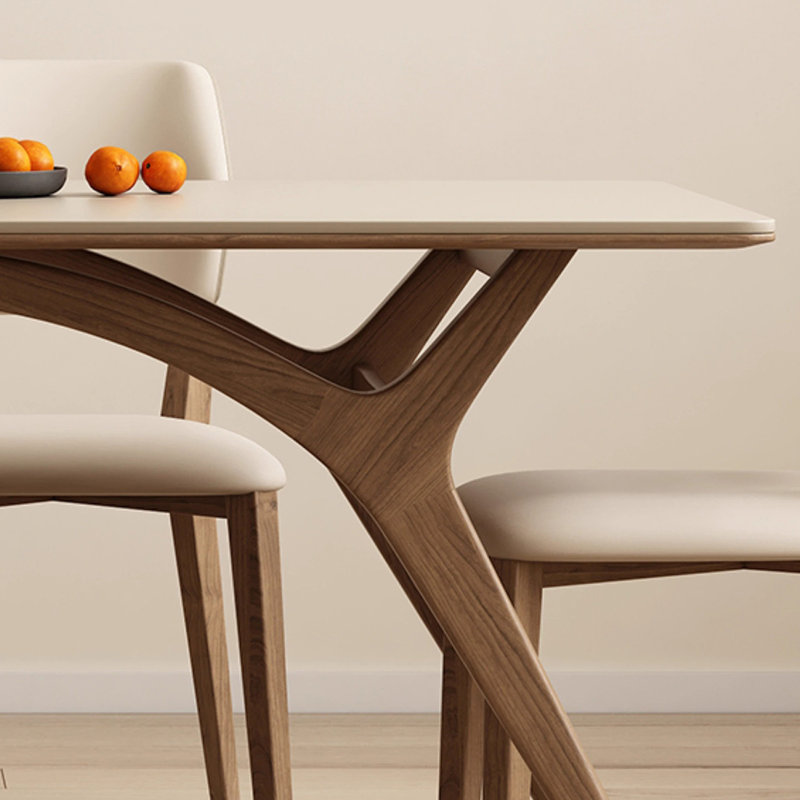 Rectangular rock slab dining table, 29.52"H x 70.87"L x 31.49"W