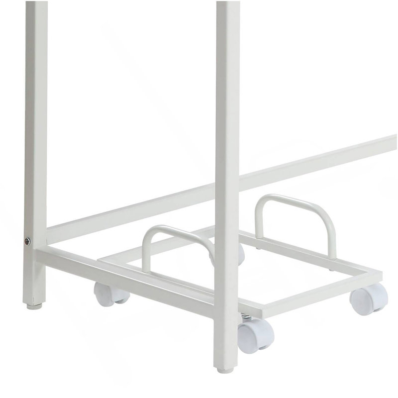Grey And White L-Shape Computer Desk
