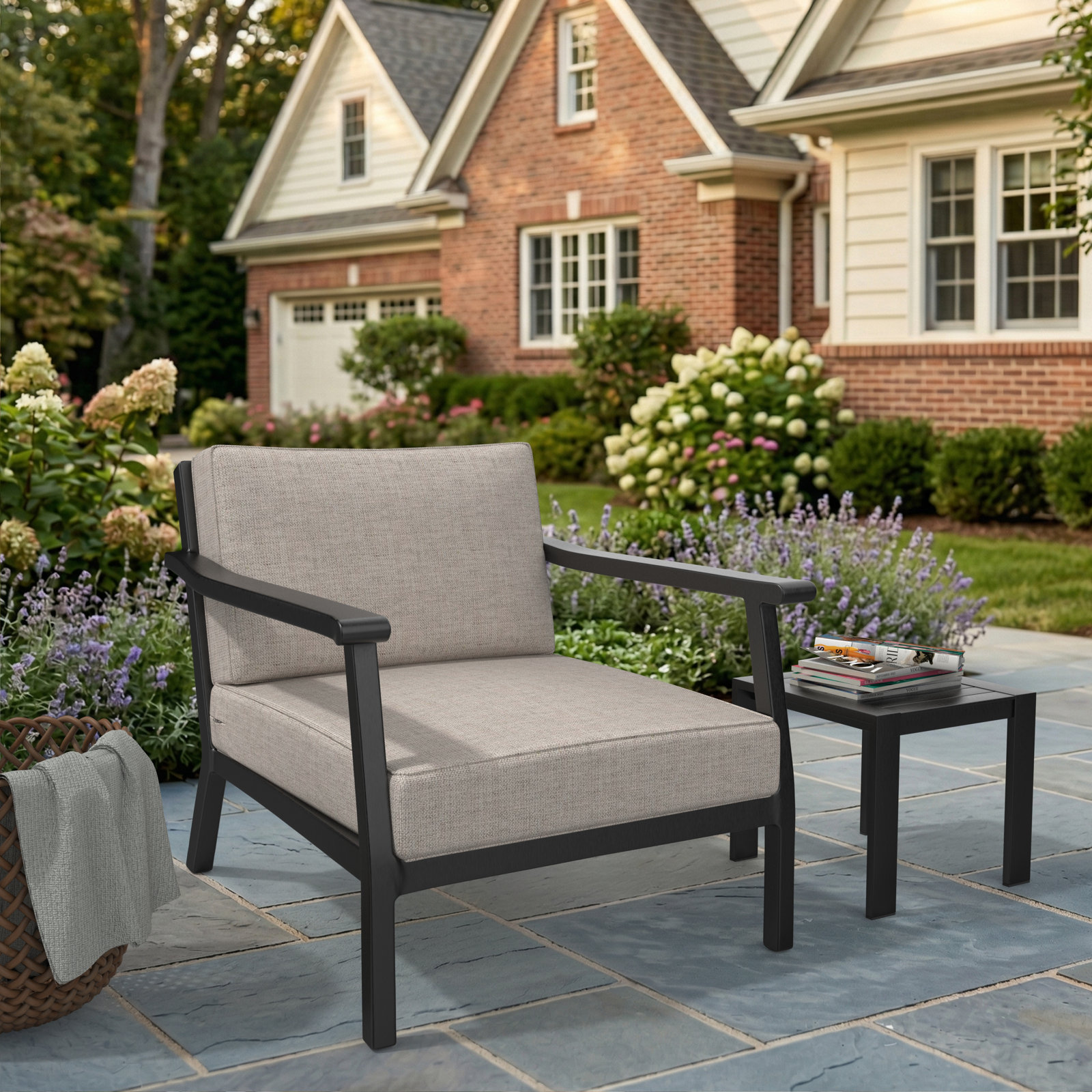 Donnely Sunbrella® Louge Chair Cushion, 26" W x 30" D, Sunbrella® Cast Silver
