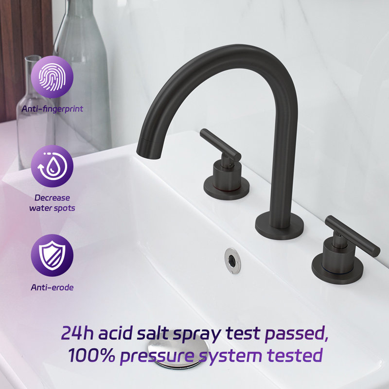 2-handle Bathroom Faucet with Drain Assembly