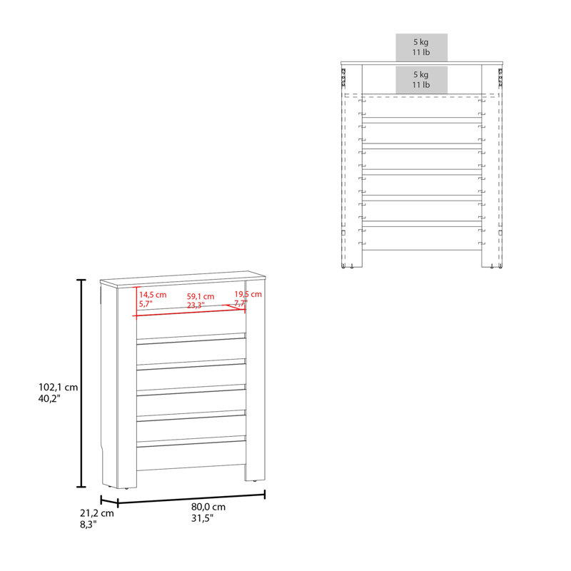 Radiator Cover Cabinet, 1 Shelf, 40.2" H x 8.3" W x 31.5" D