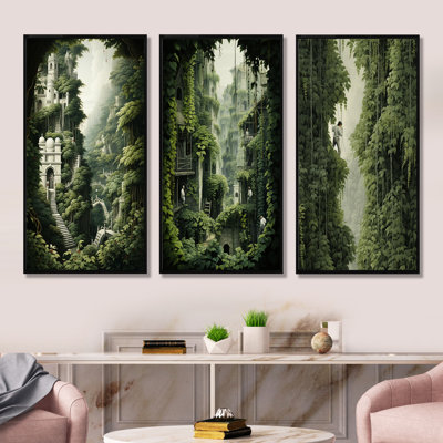 Hidden Forest Castle Unveiled I - Forest Wall Decor Set Of 3