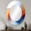 Orange orange bleu fractal I - miroir mural moderne orange ovale-664720488