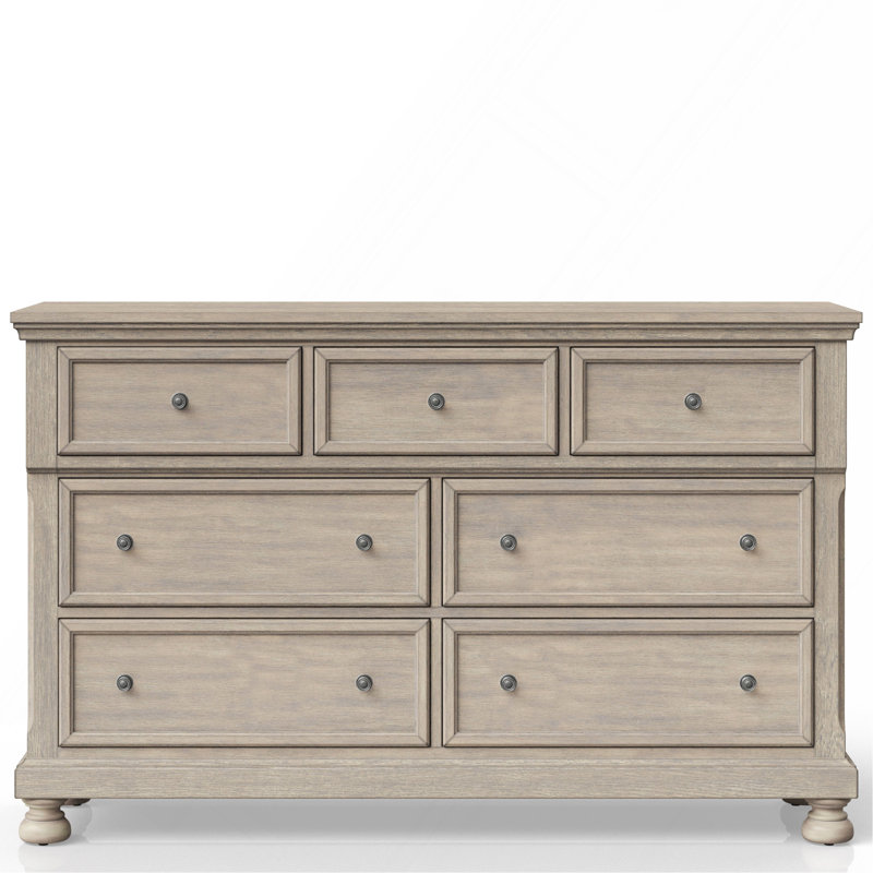 Commode sept tiroirs gris antique, Naturel