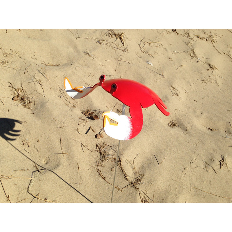 Art de jardin crabe, Rouge