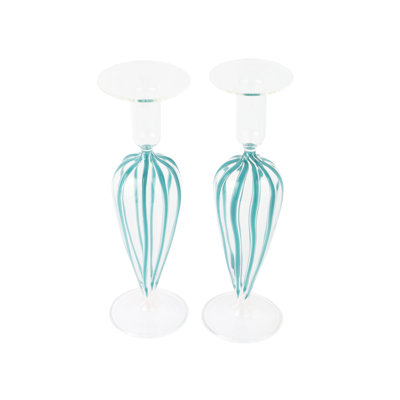 Nuovo 9.5'' H Glass Tabletop Candlestick
