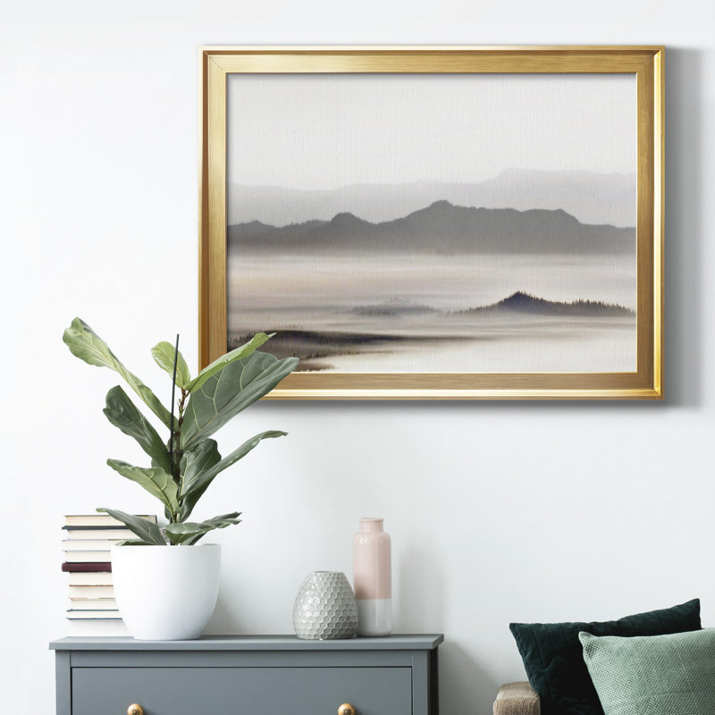 West Fjord - peinture encadrée, H 26,5 po x l 36,5 po x P 1 po, Doré, Pas de tapis